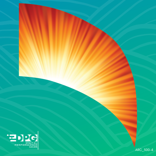 Orange Sunburst Arc Color Guard Swing Flag (FARC_5004)