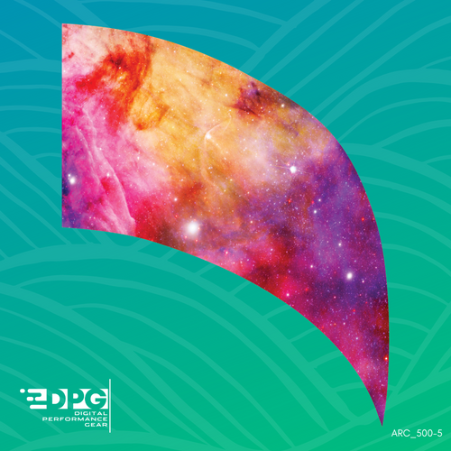 Pink & Orange Galaxy Arc Color Guard Swing Flag (FARC_5005)