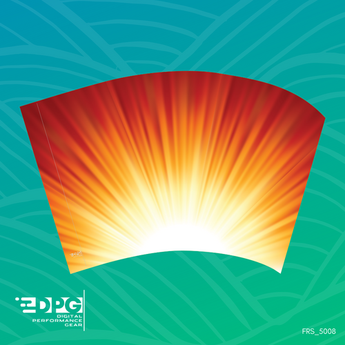 Orange Sunburst Rainbow Color Guard Swing Flag (FRS_5008)