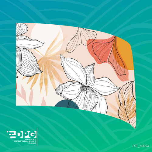 Abstract Flowers 3 Standard Color Guard Flag (FST_50024)