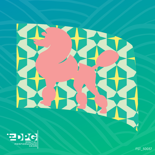 Pink Poodle Standard Color Guard Flag (FST_50037)