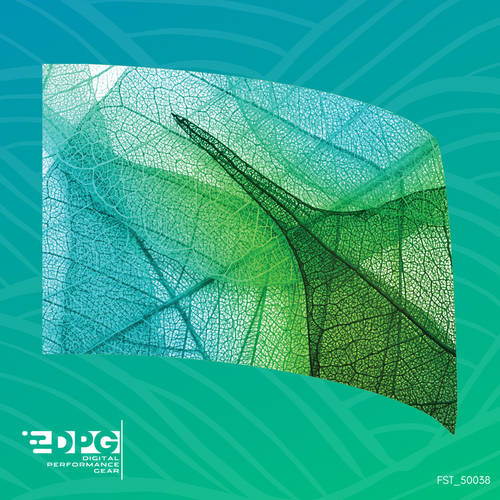 Green and Blue Leaf Standard Color Guard Flag (FST_50038)