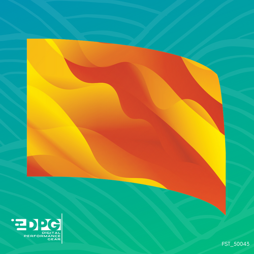 Orange & Yellow Abstract Waves Standard Color Guard Flag (FST_50043)