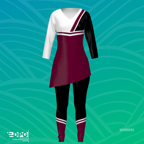 Color Guard Full Tunic w/ Leggings - Varsity (TUN_16 & LEGG_04)