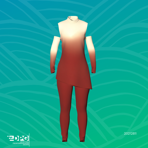 Rust Ombre - FULL Color Guard Costume (Tunic, Armbands, Leggings)