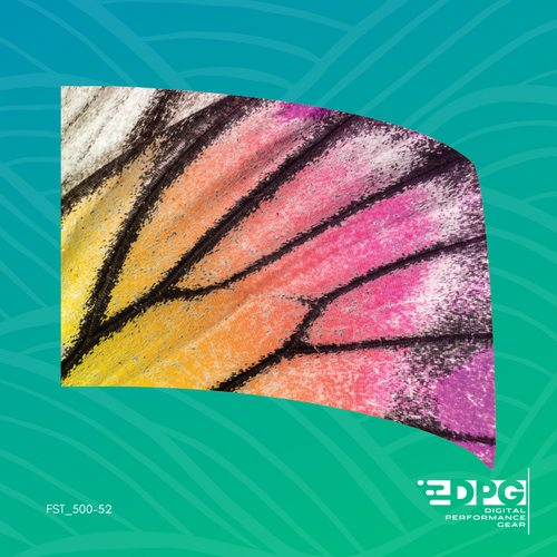Yellow and Pink Butterfly Wing Standard Color Guard Flag (FST_50052)