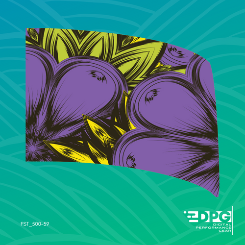 Pop Art Flower Purple Standard Colorguard Flag (FST_50059)