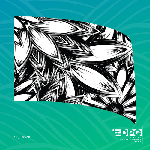 Pop Art Flower Black & White Colorguard Standard Flag (FST_50060)