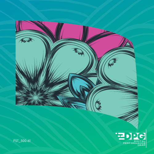 Pop Art Flower Blue Standard Color Guard Flag (FST_50061)