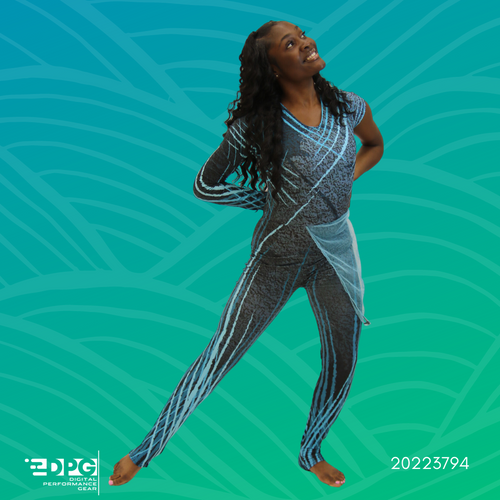 Artistry in Blue Color Guard Unitard - Female & Male Cuts Available (UNI_68)