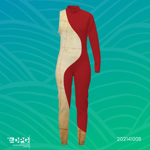 Vintage Map Color Guard Red Unitard (UNI_54)
