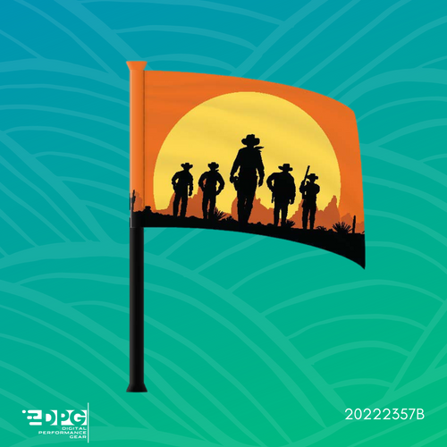 Cowboy Sunset Standard Color Guard Flag (20222357B)