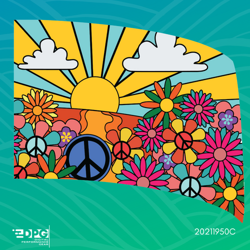 Flowers and Peace Sunrise Standard Color Guard Flag (20211950C)