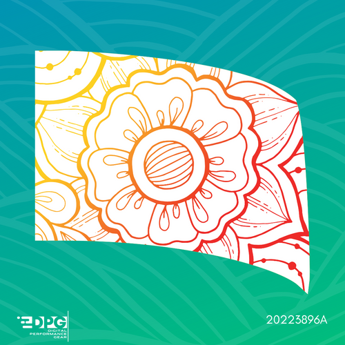 Latin Flowers White/Orange/Red Standard Color Guard Flag (20223896A)