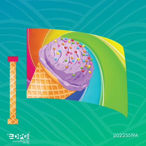 Ice Cream Cone Rainbow Swirl Standard Colorguard Flag (20223519A)