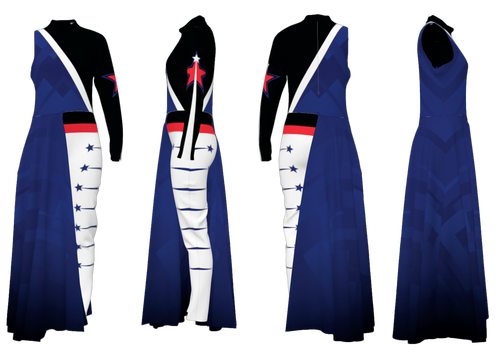Stars Collection - Unitard w/ Full Length Half Skirt