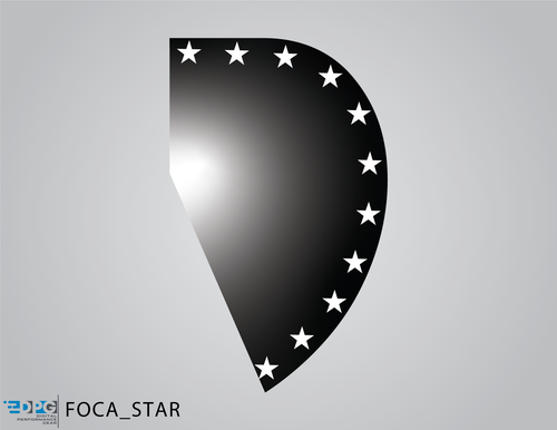 Stars Collection - Black and White Oversized Curved Angle Flag (FOCA_STAR)