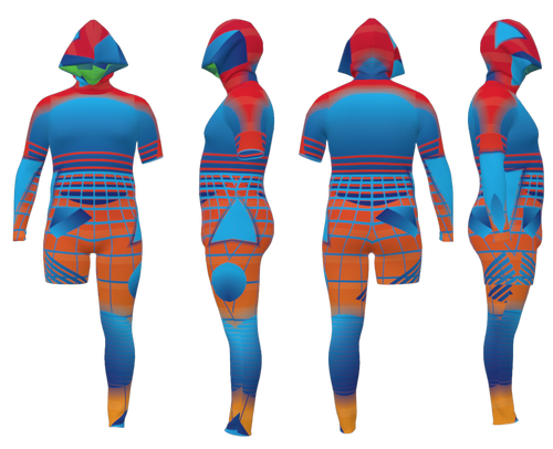 Retro 80's Collection - Unitard w/ Oversize Hood