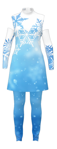 Winter Wonderland Collection - Full Color Guard Costume (Tunic, Leggings, Armbands)