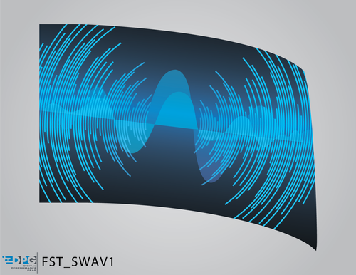 SoundWaves Collection - Light Blue/Teal Circular Standard Flag (FST_SWAV1)