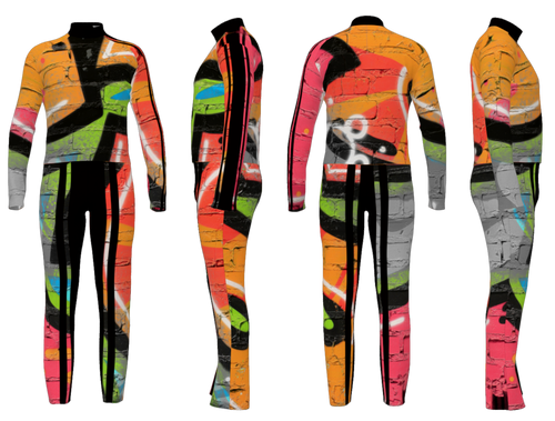 POWU_09 - Graffiti Themed Full Power Top and Bibbers Set