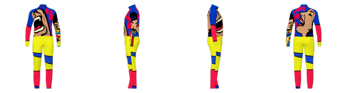 POWU_16 - Comic Strip Themed Full Power Top and Bibbers Set