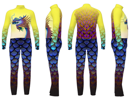 POWU_26 - Dragon Themed Full Power Top and Bibbers Set