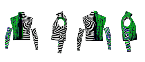 The Beetlejuice Collection - Full Band Costume (Standard Top 6in Crop, Arm Bands)