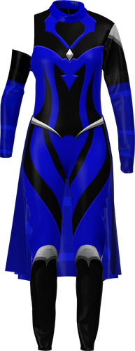 SoundWaves Collection - Female Unitard w/ a Knee Length Half Skirt & Armband 2