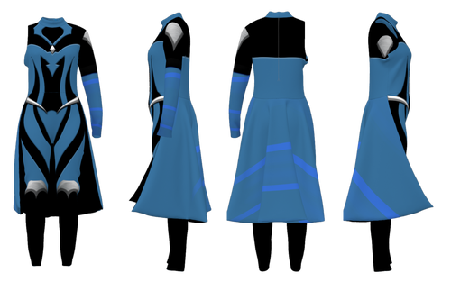 SoundWaves Collection - Female Unitard w/ a Knee Length Half Skirt