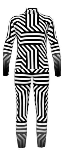 Stripes Collection - Full Black and White Standard Top & Bibbers Set
