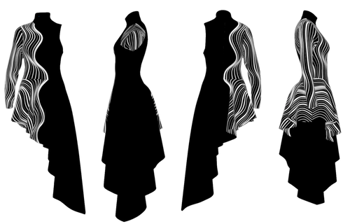 Waves Collection - Black and White Dress (DRE_WAV1)