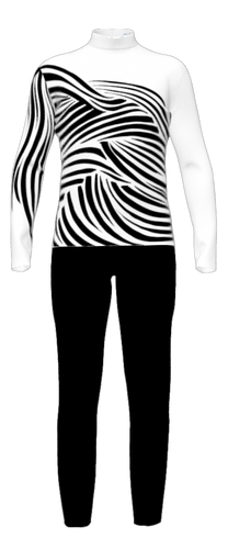 Waves Collection - Full Standard Top & Black Bibbers Set