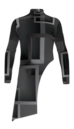 Squares Collection - Black and Grey Extended Top