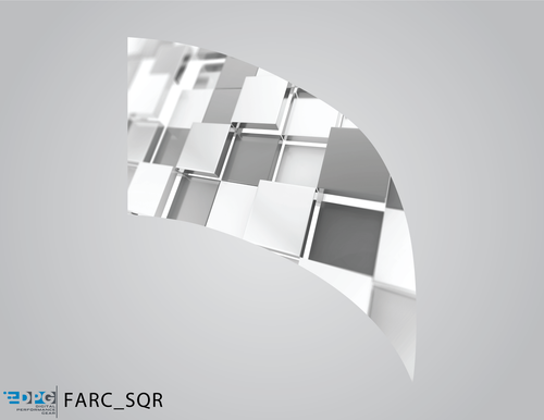 Squares Collection - Black and White 3D Effect Square Arc Flag (FARC_SQR)