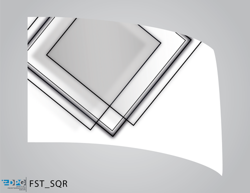 Squares Collection - Black and White Top Square Standard Flag (FST_SQR)