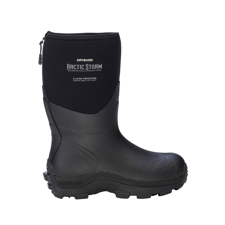 Dryshod Men's Arctic Storm Mid  Extreme Conditions Winter Boot Black ARS-MM-BK