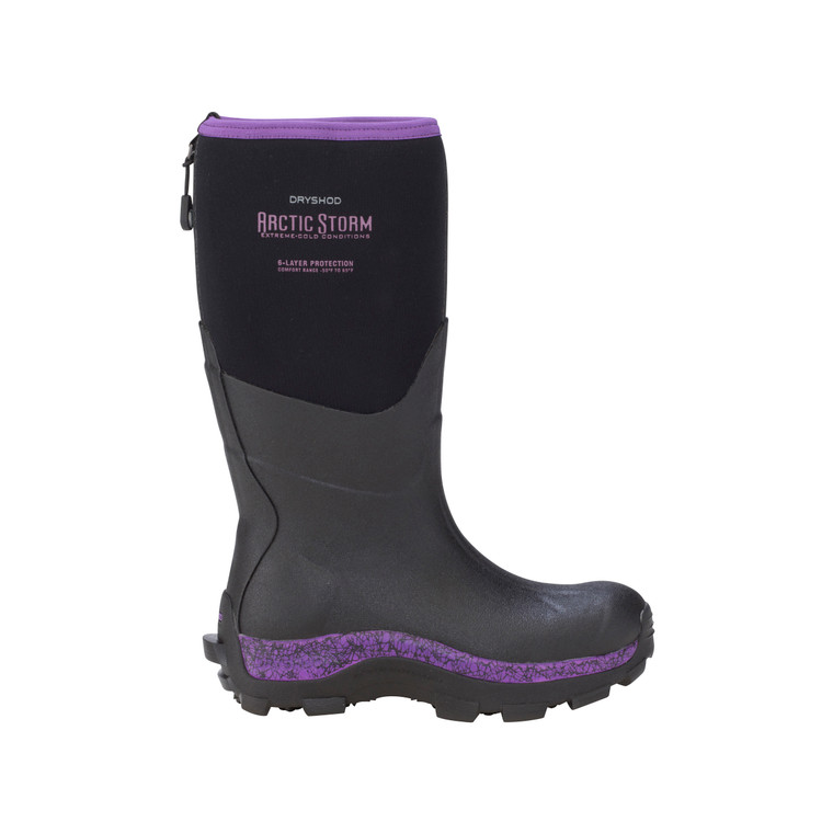 Dryshod Women's Arctic Storm Hi Extreme Conditions Winter Boot Black/Purple ARS-WH-PP