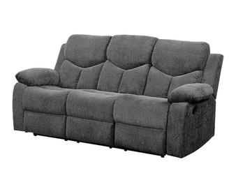 82" Gray Chenille Reclining Sofa With Black Legs N270-491322