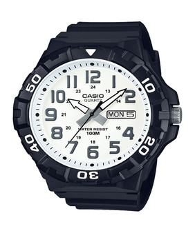 Casio Men's 'Diver Style' Quartz Resin Casual Watch, Color:Black (Model: MRW-210H-7AVCF) G818-MRW210H-7AV