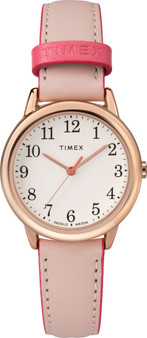 Timex TW2R62800 Women's 30mm Easy Reader Pink Leather Strap Watch G818-TW2R62800