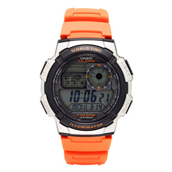 Casio Men's '10-Year Battery' Quartz Resin Casual Watch, Color Orange (Model: AE-1000W-4BVCF) G818-AE1000W-4BVCF