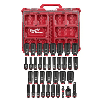 Milwaukee Tool SHOCKWAVE Impact Duty Socket 3/8” Dr 36PC PACKOUT Set T398-MLW49-66-6805