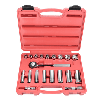 K Tool International Socket Set 20 Piece SAE 3/8 in. Dr 6 pt T398-KTI22000