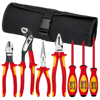 KNIPEX 7-Piece Pliers/Screwdriver Tool Set in a Nylon Pou T398-KNP9K989825US
