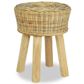 Stool Natural Natural Rattan, Solid Teak Standard Durable A949-244578