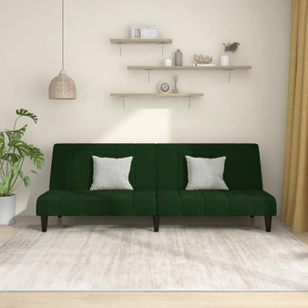 Sofa Bed Dark Green Velvet (100% polyester), wood, plastic A949-375843