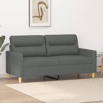 2-Seater Sofa Dark Grey Fabric (100% polyester), metal, textilene A949-359236