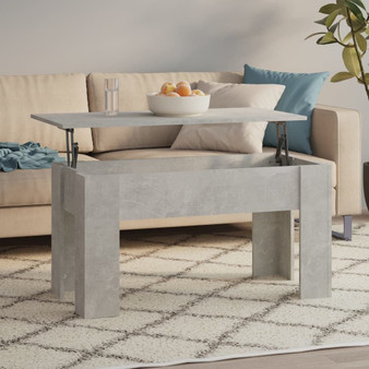 Coffee Table Concrete gray Engineered wood Medium Sliding Top A949-809687