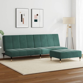 Sofa Bed Dark Green Velvet (100% polyester), wood, metal Two-seater A949-3258147